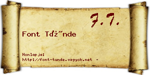 Font Tünde névjegykártya
